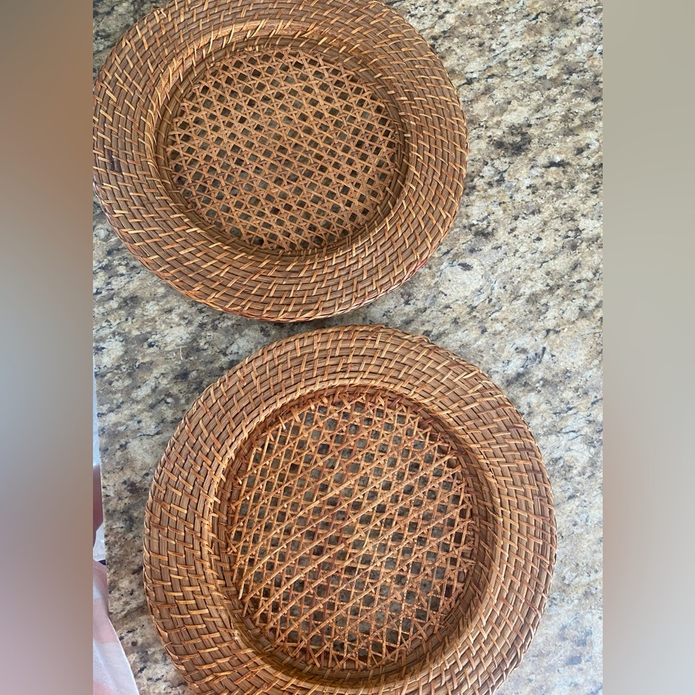 Woven Rattan or wicker Charger Plates placemats coastal decor